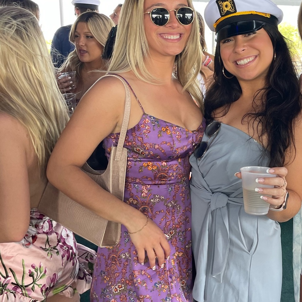 Purple floral dress